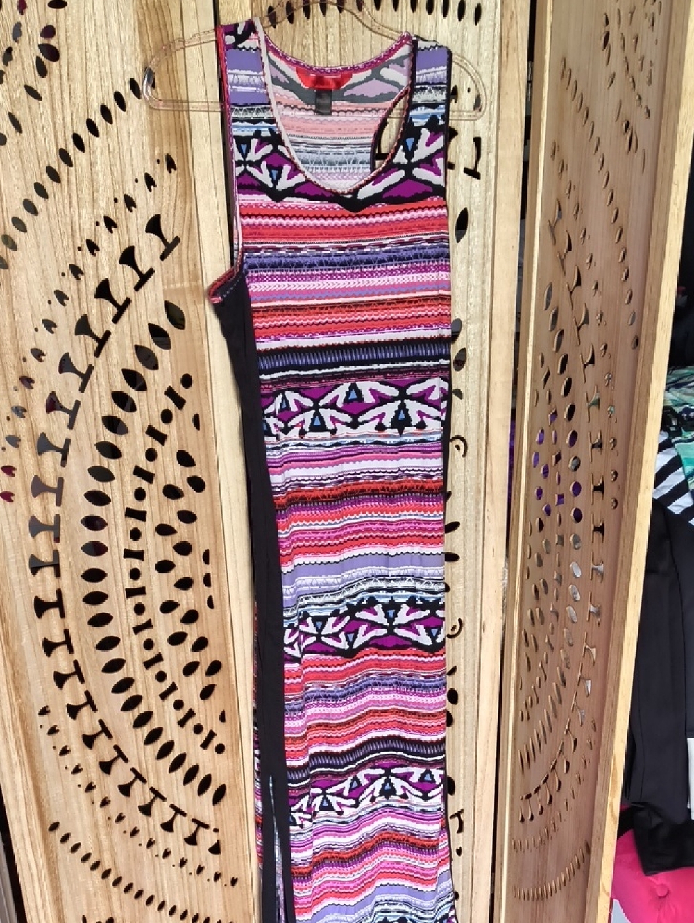 Hot Kiss Multicolor Striped & Geometric Racerback Maxi Dress